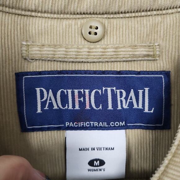 Pacific Trail Women's M Safari Jacket Beige Corduroy Button Up Casual Utility - Picture 6 of 8